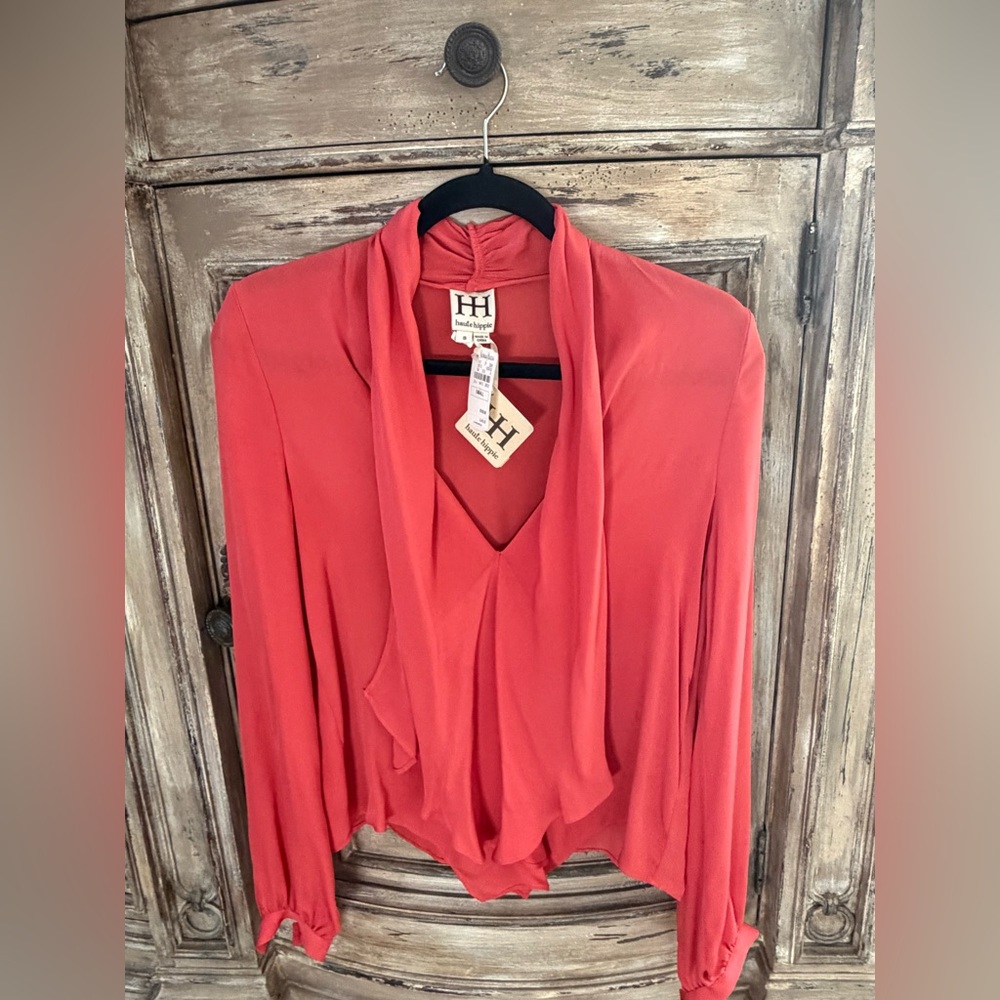 Haute Hippie Coral Blouse - 100% Silk